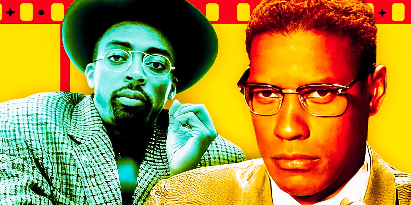 A blended image features Denzel Washington and Spike Lee Image