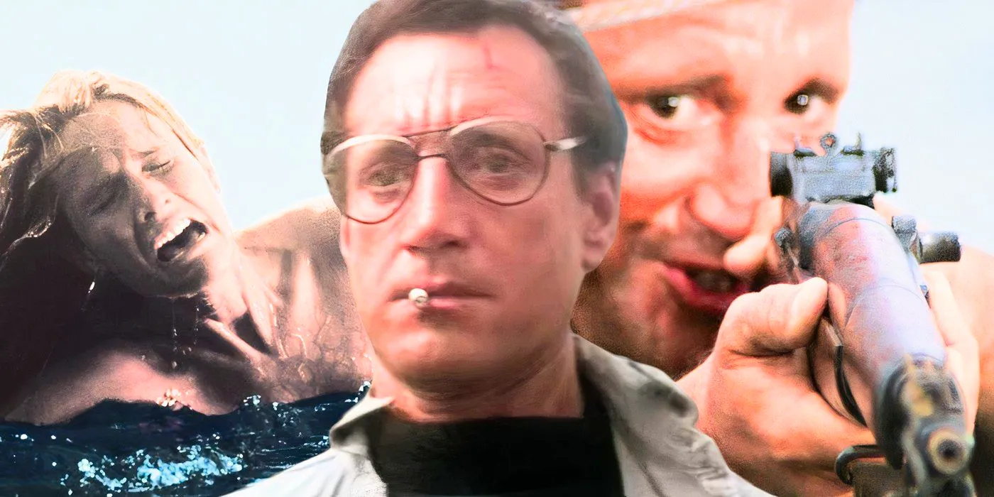 A blended image of three iconic scenes from Jaws - created by Tom Russell Image