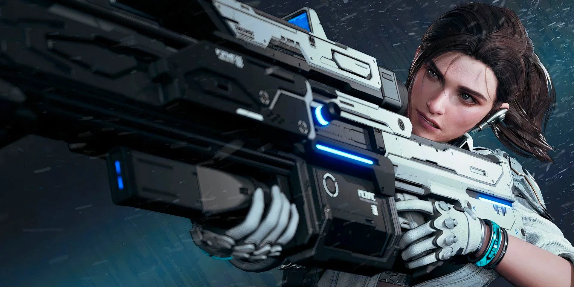 A close-up shot of Hailey with her weapon in The First Descendant Image