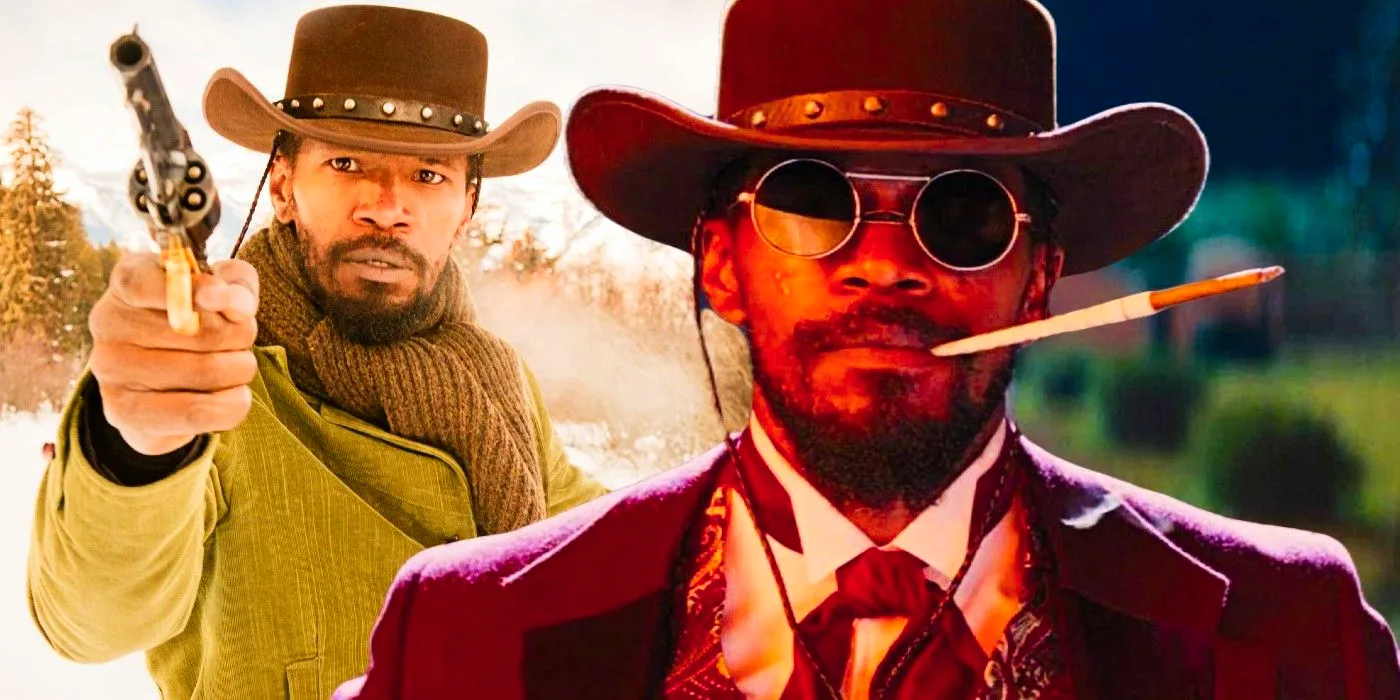 A collage of two images of Jamie Foxx as Django in Django Unchained - created by Stephen Barker Image