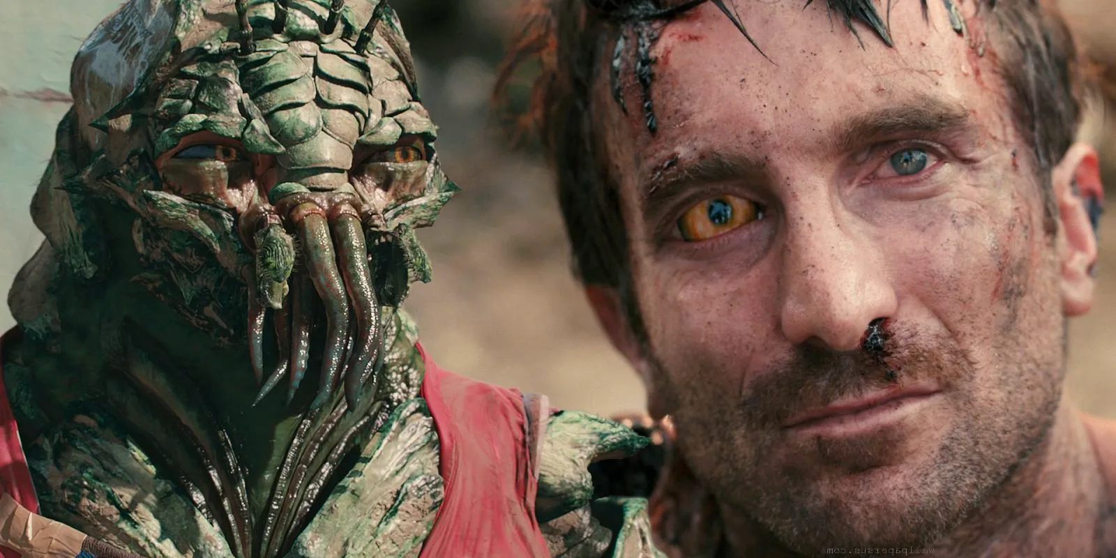 A composite image of Wikus and Christopher in District 9 Image