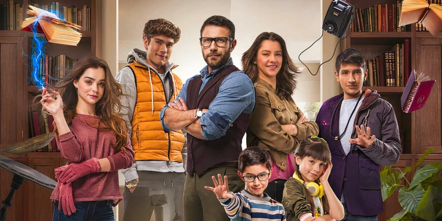 A cropped image of the kids using their powers in the poster for Los Elegidos Image