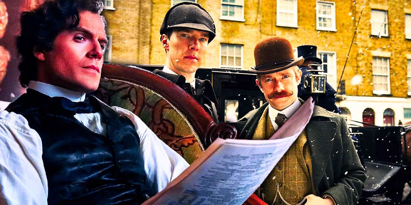 A custom image features Martin Freeman and Benedict Cumberbatch as Watson and Holmes alongside Henry Cavill as Sherlock Holmes Image