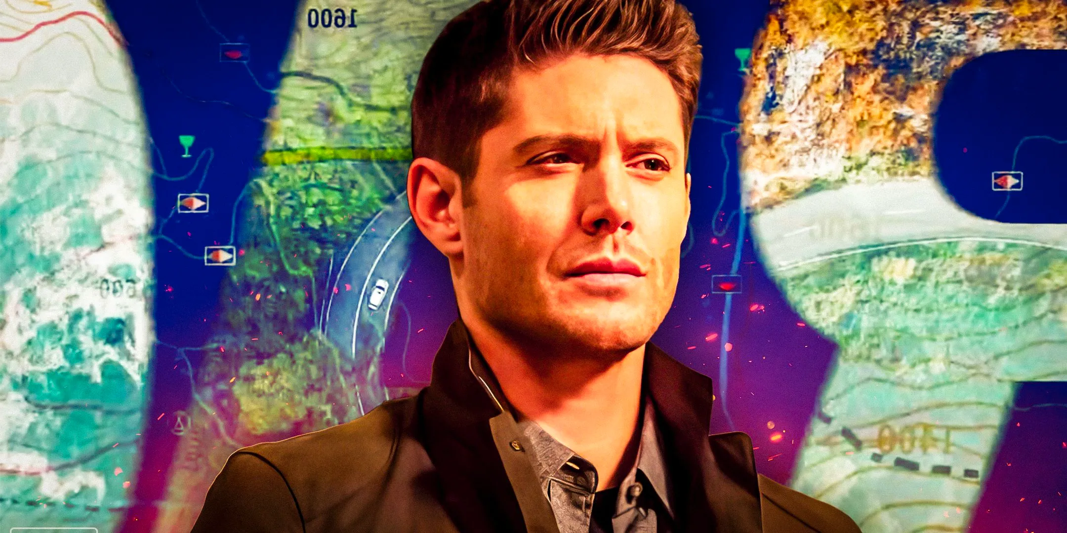 A custom image with a centered close up of Jensen Ackles as Dean Winchester in Supernatural Image