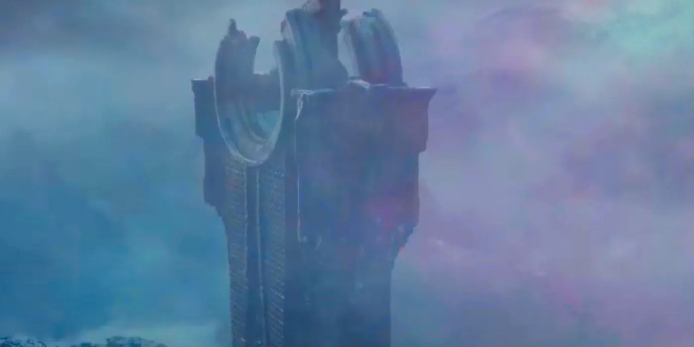 A decorative structure on Mount Wundagore in Doctor Strange in the Multiverse of Madness Image