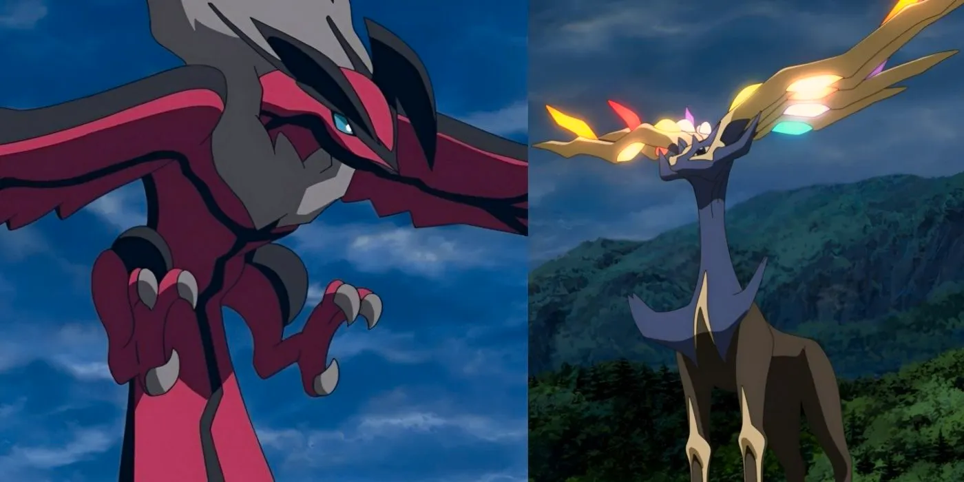 A deer-like creature with glowing antlers and a bird-like creature with red and black coloring are seen in two different panels. Image