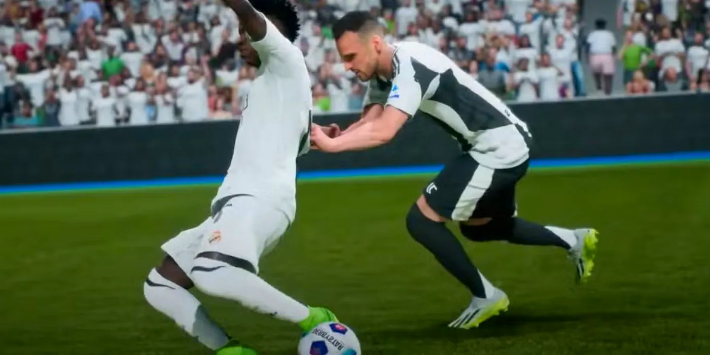 A defender commiting a professional foul on an attacker in FC 25 Image