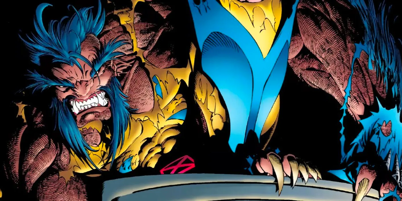 A feral Wolverine crouching in Marvel comics Image