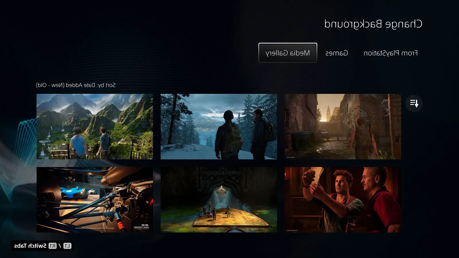 A few of the potential backgrounds for the new PlayStation 5 Welcome tab. Image