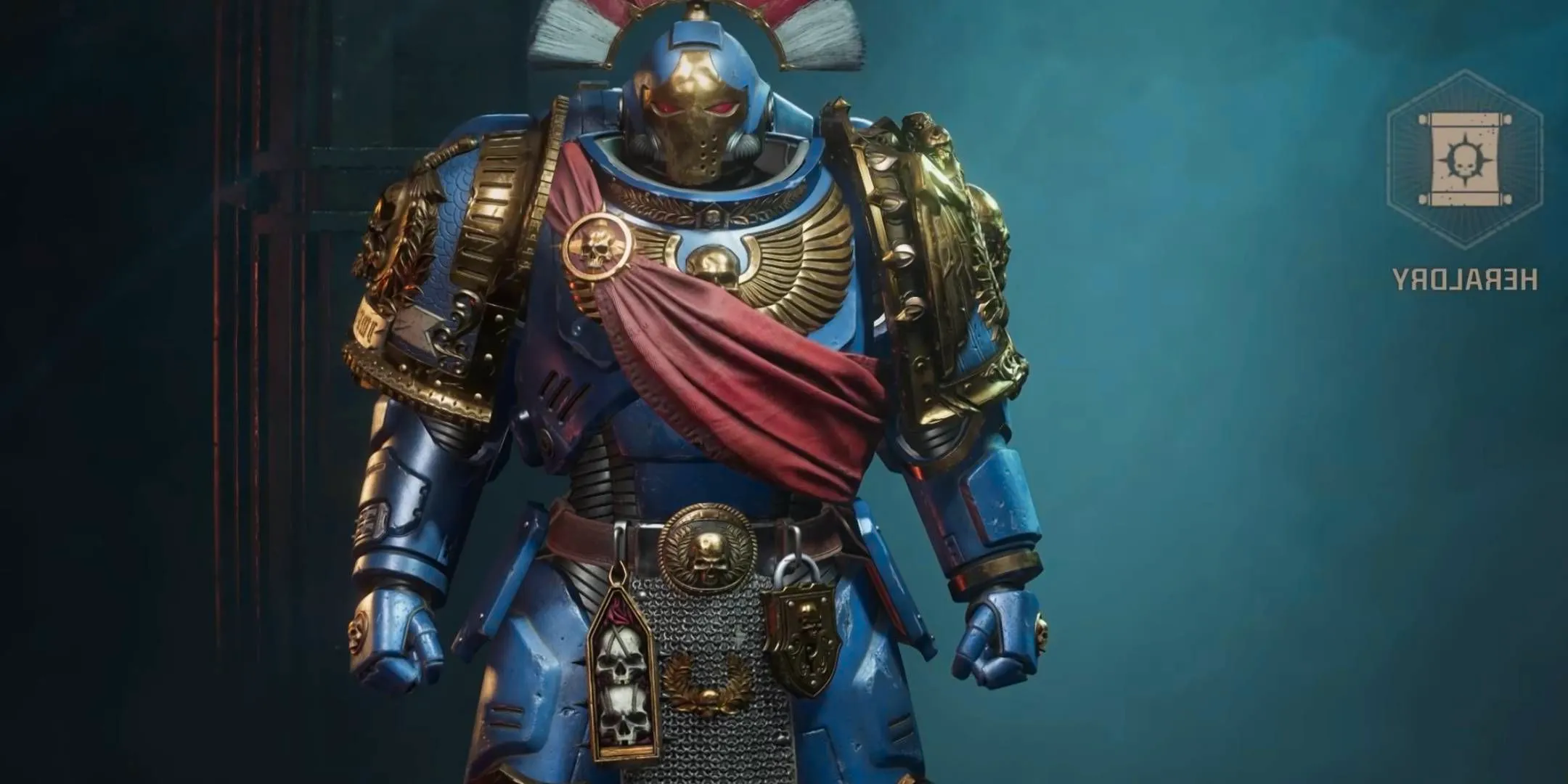 A mid-shot of the Tactical class Relic Secundus armor set in Space Marine 2. Image