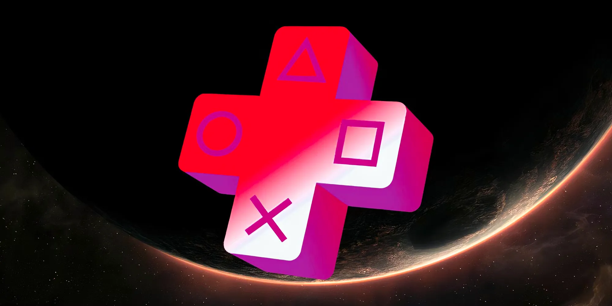 A planet from Dead Space with the PS Plus logo atop in red Image