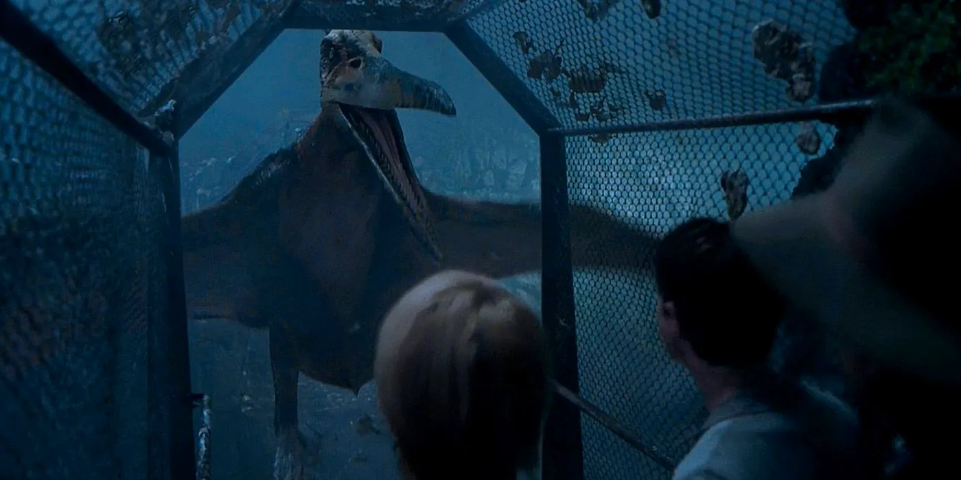 A pteranodon attacks humans in Jurassic Park III Image