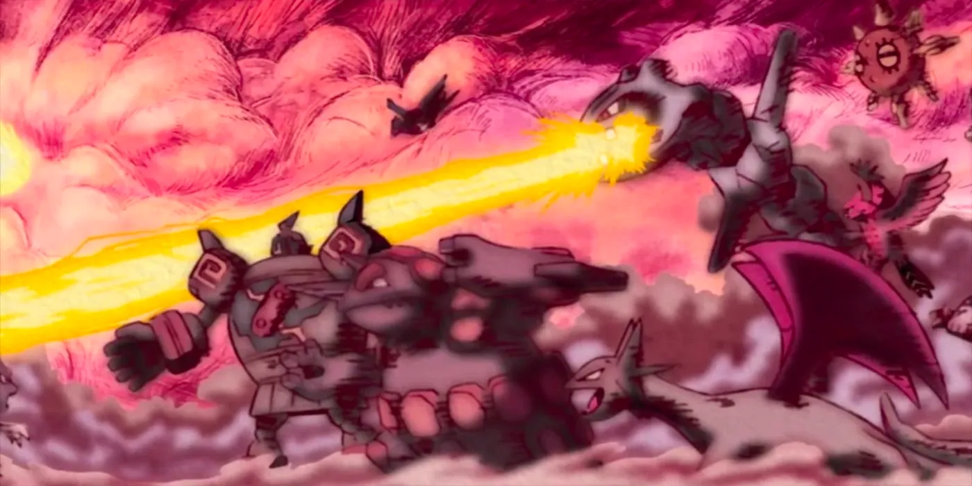 A scene depicting the war in Kalos that occurred long before Pokémon X and Y. Image