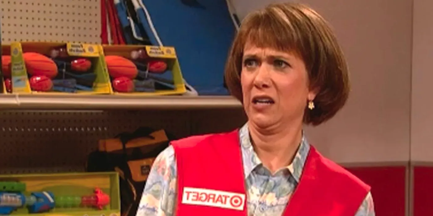 A screenshot of Kristen Wiig's Target Lady in Saturday Night Live Image