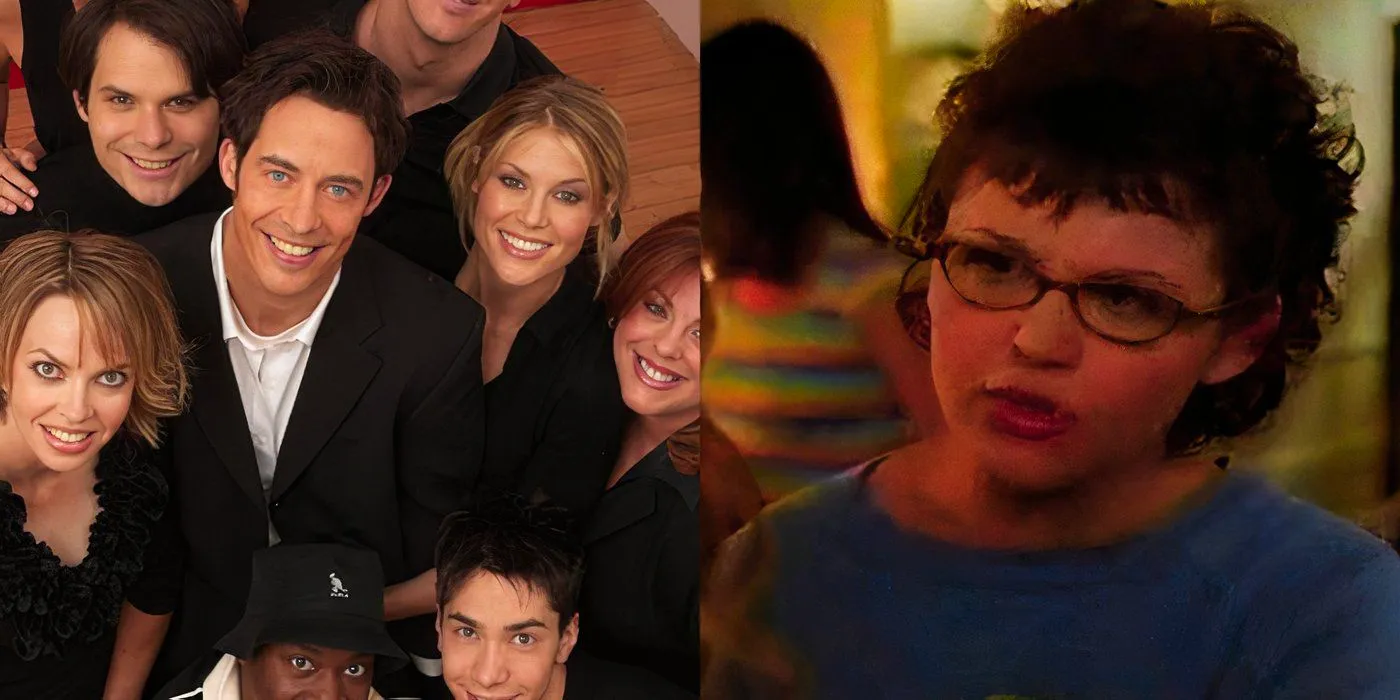 A sidde by side image of Ginnifer Goodwin as Diane and the cast of Ed Image