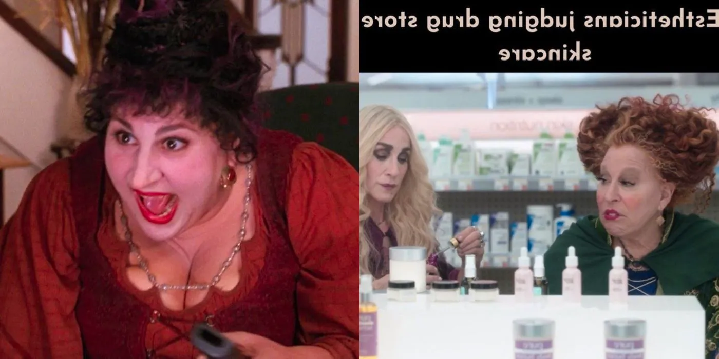 A split image of a meme from Hocus Pocus 2 and Mary screaming  Image