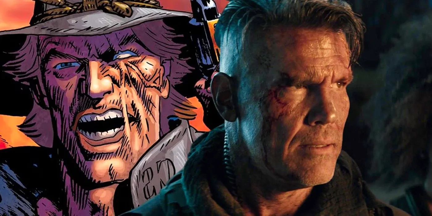 A split image of Cable in Deadpool 2 and Jonah Hex in a DC Comic Image