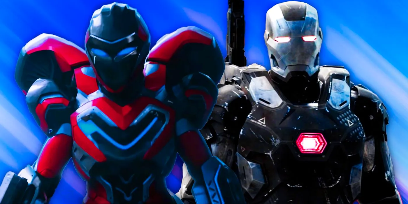 A split image showing the MCU'sWar Machine and Ironheart Image