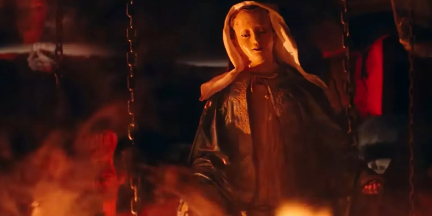 A statue of Mary in Hell in Terrifier 3 Image