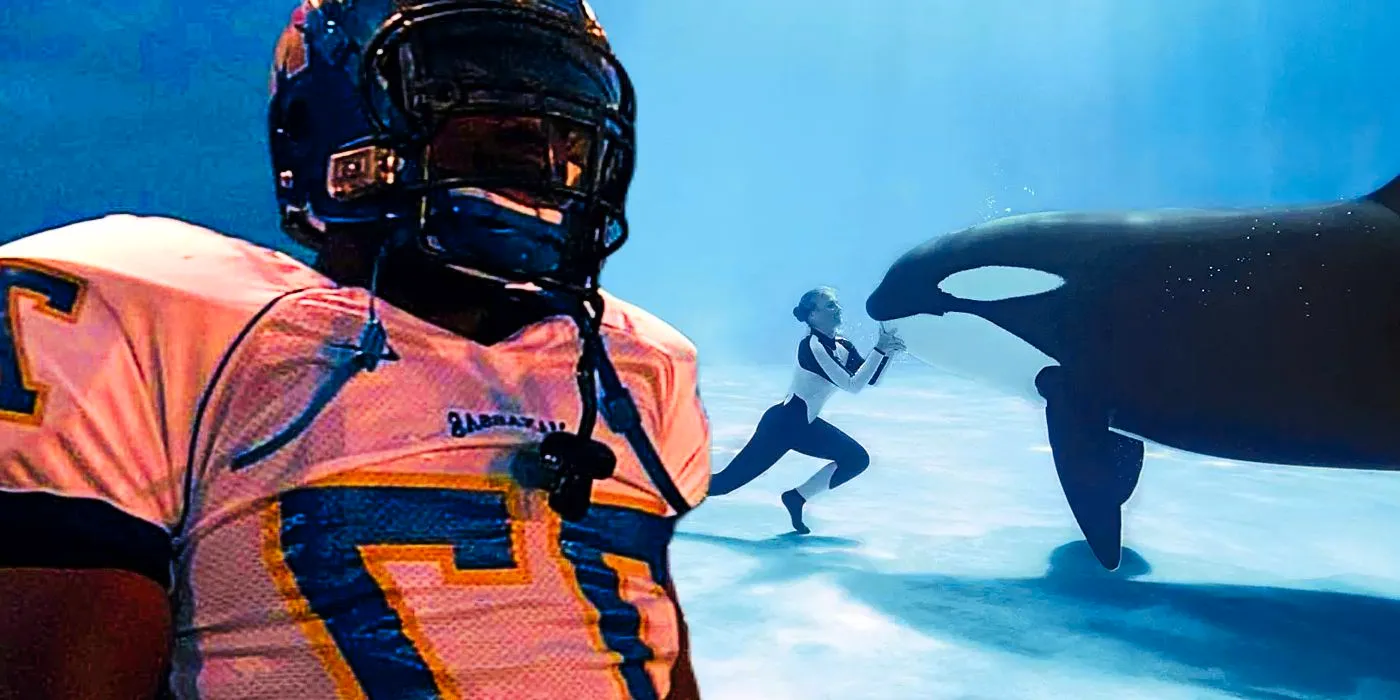 A still from Blackfish and a still from Undefeated Image