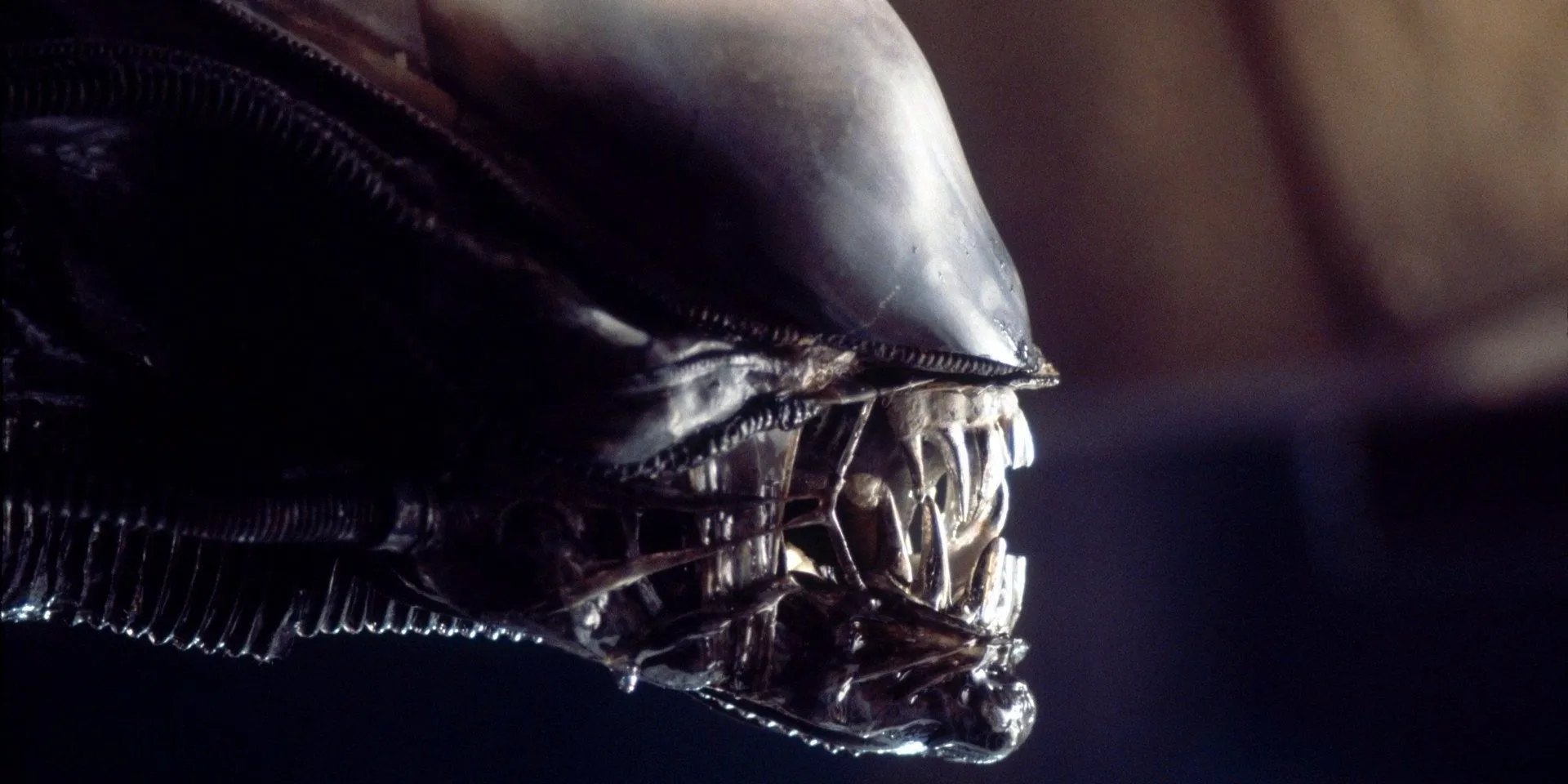 A xenomorph stalks with its mouth open in Alien Image