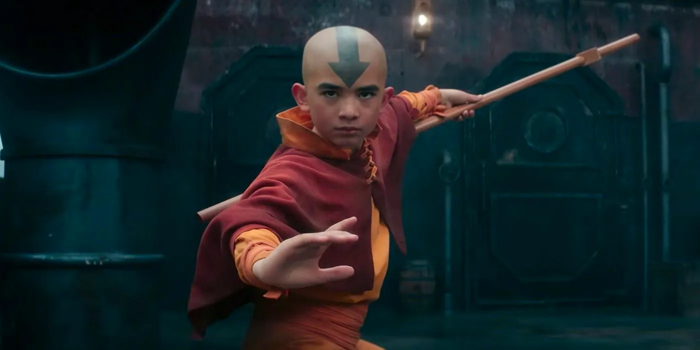 Aang holding his staff in Avatar: The Last Airbender season 1. Image