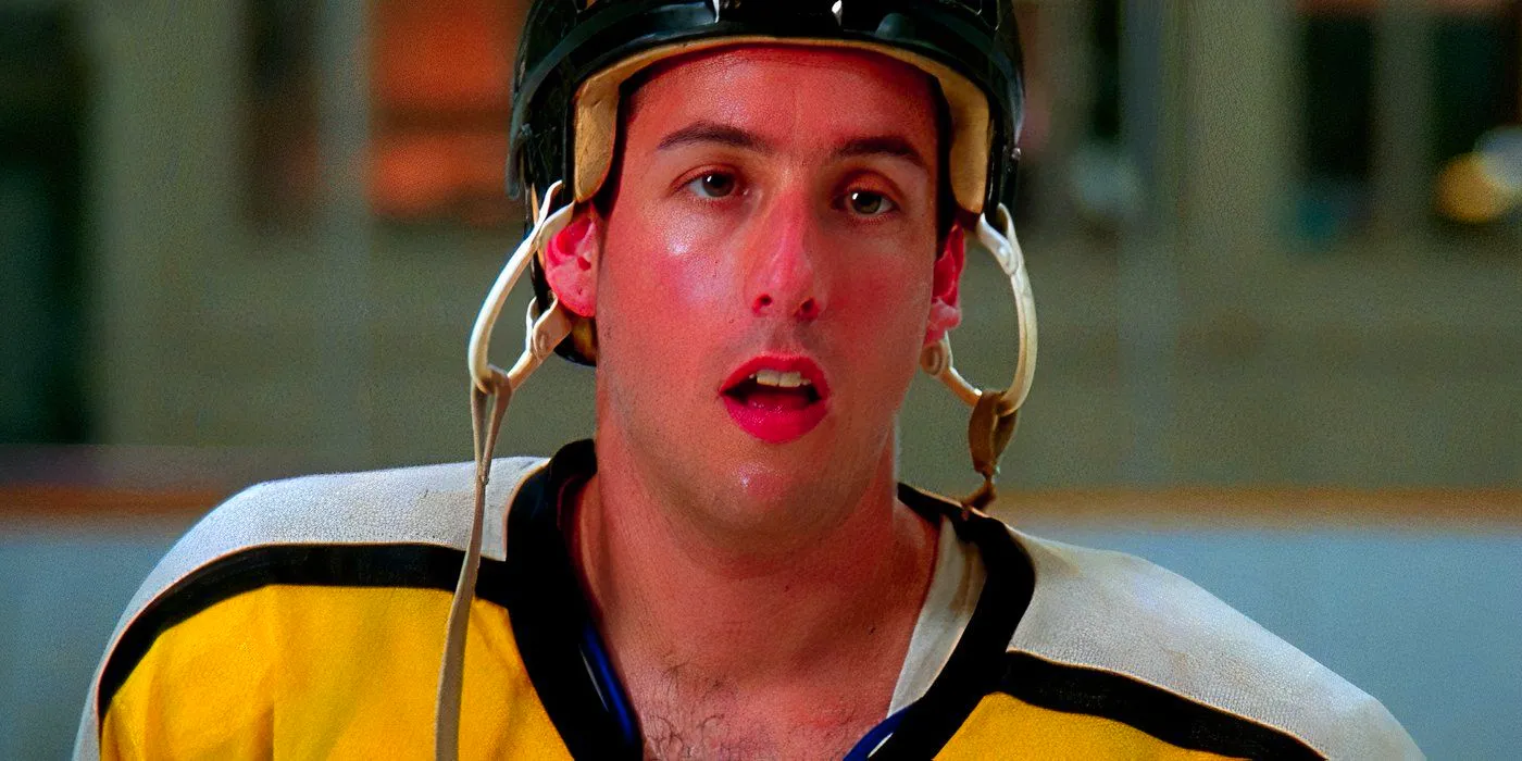 Adam Sandler in a Hockey Uniform in Happy Gilmore Image