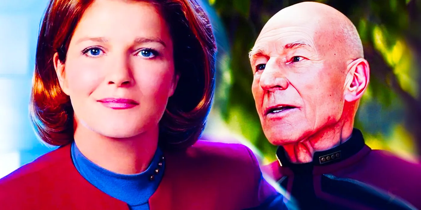 Admiral Picard and Captain Janeway from Star Trek. Image