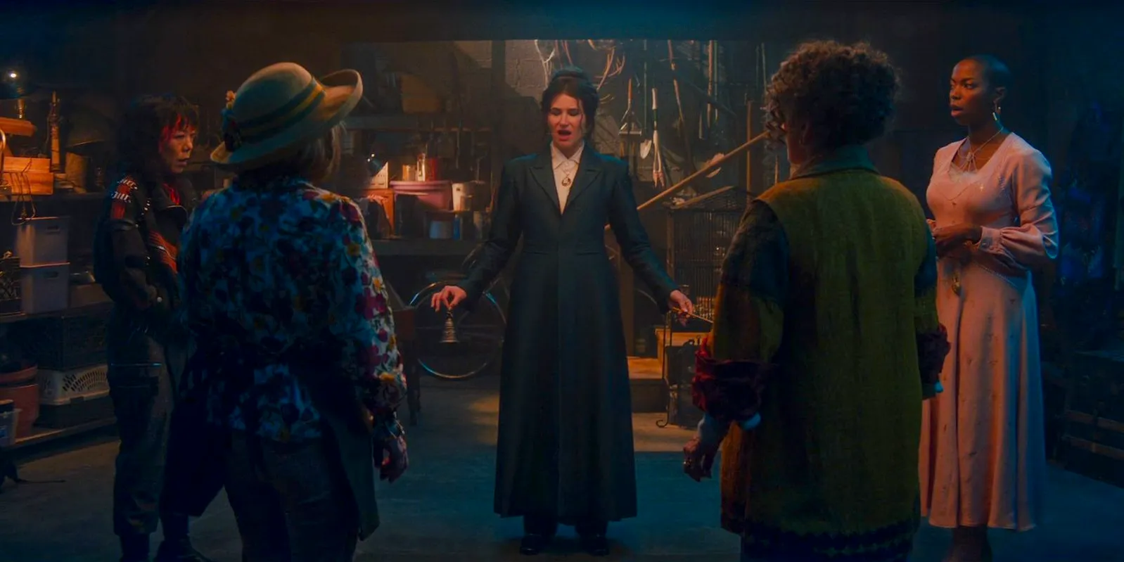 Agatha Harkness (Kathryn Hahn) and the coven chanting to open the witches' Road in Agatha All Along Season 1 Episode 2 Image