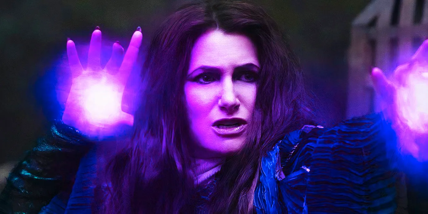 Agatha Harkness using purple magic in Agatha All Along Image