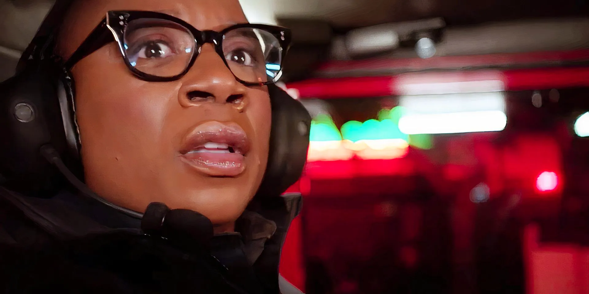 Aisha Hinds as Hen Wilson looking on in fear in 9-1-1 season 2 episode 18 Image