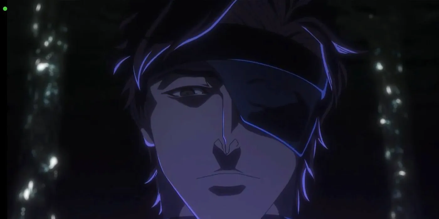 Aizen in the Muken answers Kyoraku. Image