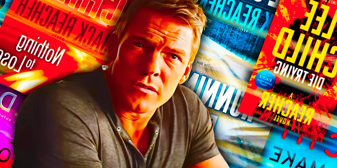 Alan Ritchson as Jack Reacher with books background Image