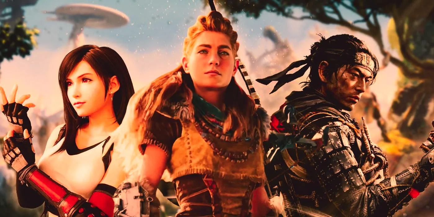 Aloy from Horizon Zero Dawn, Jin Sakai from Ghost of Tsushima, and Tifa from Final Fantasy 7 Remake Image