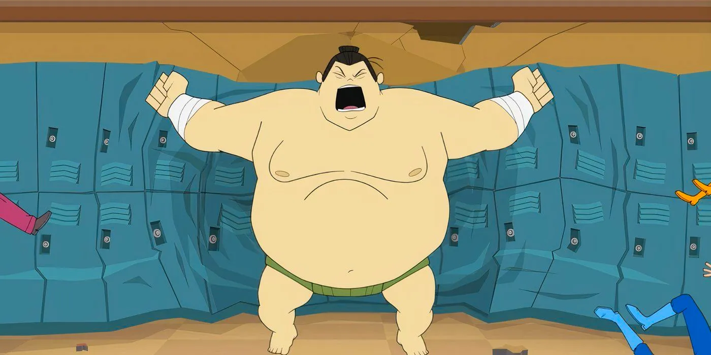 An image of Sumo, the character voiced by Bobby Lee, in the TV show The Awesomes Image