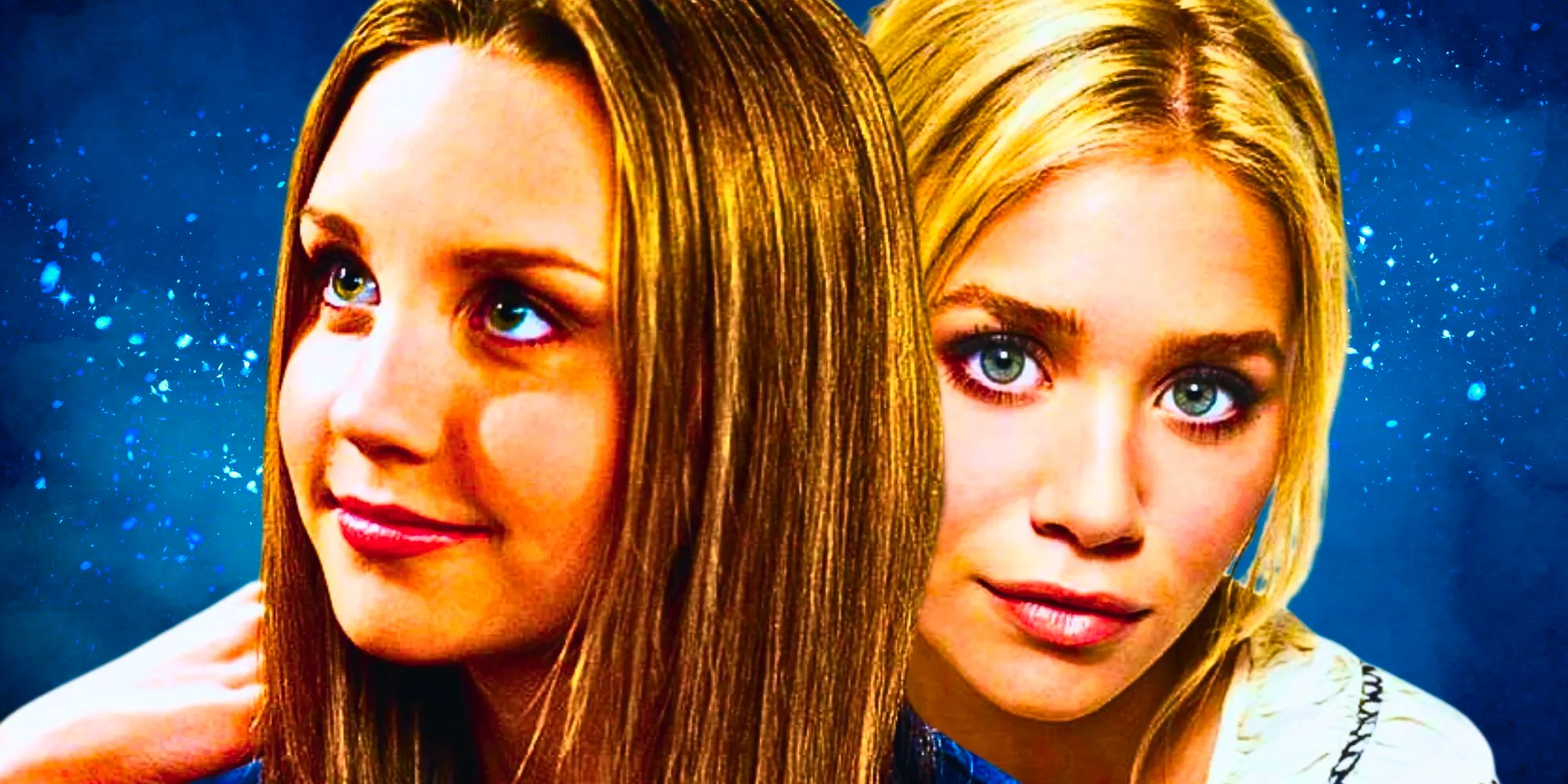 An imahe of Amanda Bynes layered over an image of Ashley Olsen. Image