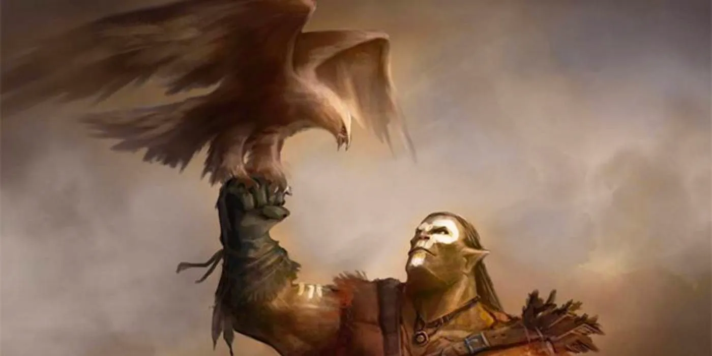 An orc with a pet hawk in Dungeons & Dragons Image