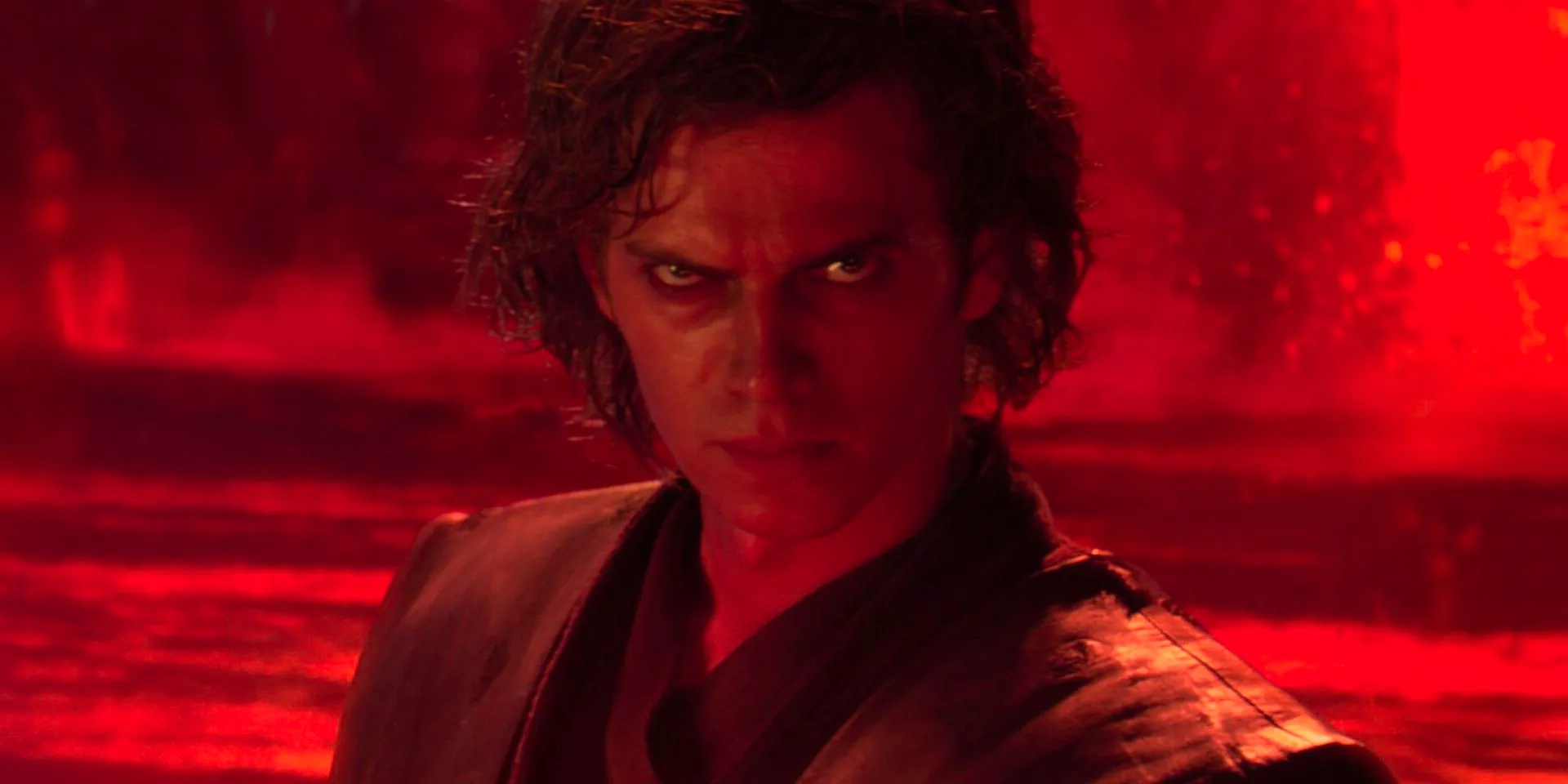 Anakin as Darth Vader glaring toward the camera on Mustafar Image