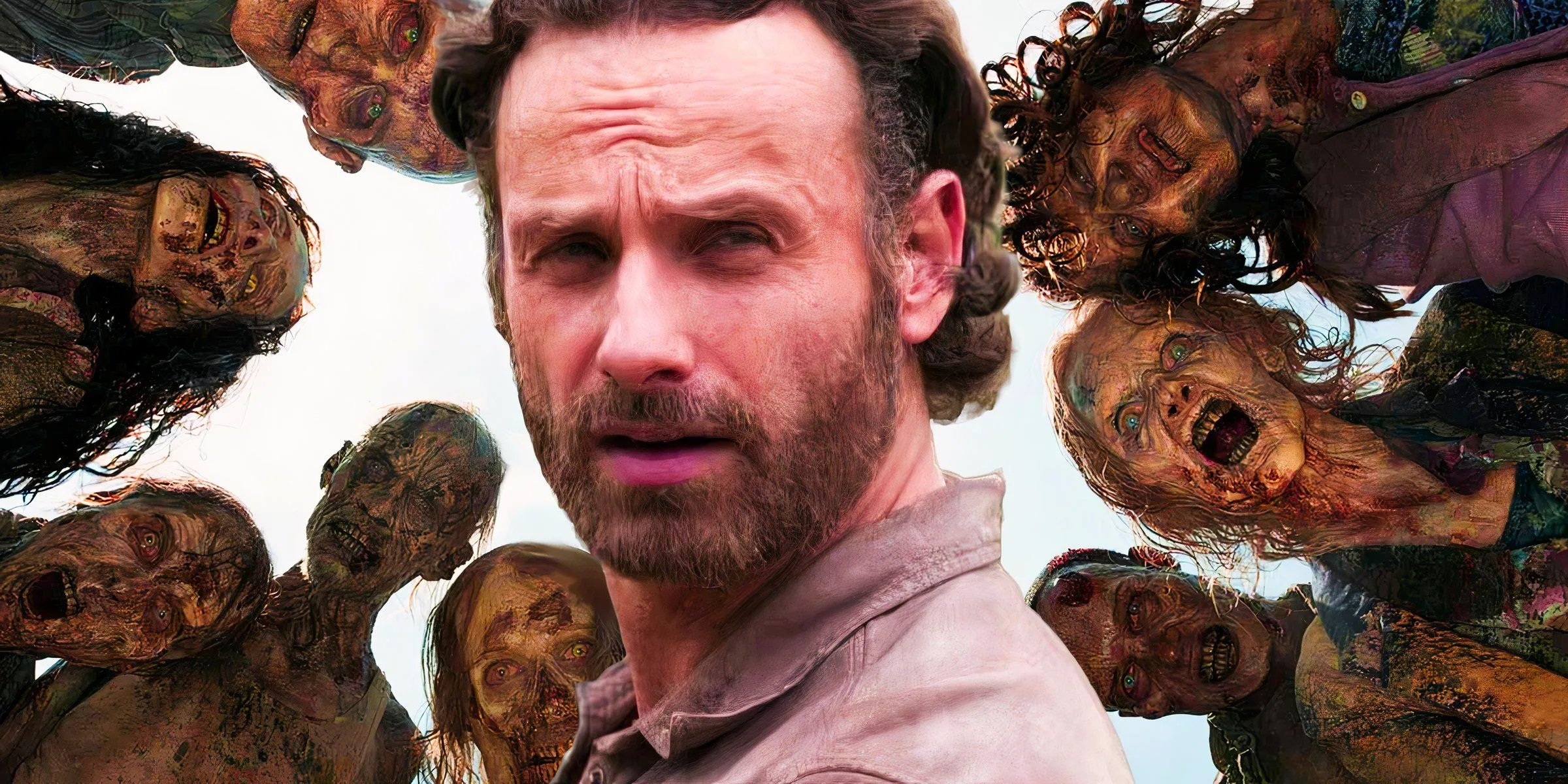 Andrew Lincoln and The Walking Dead Zombies Image