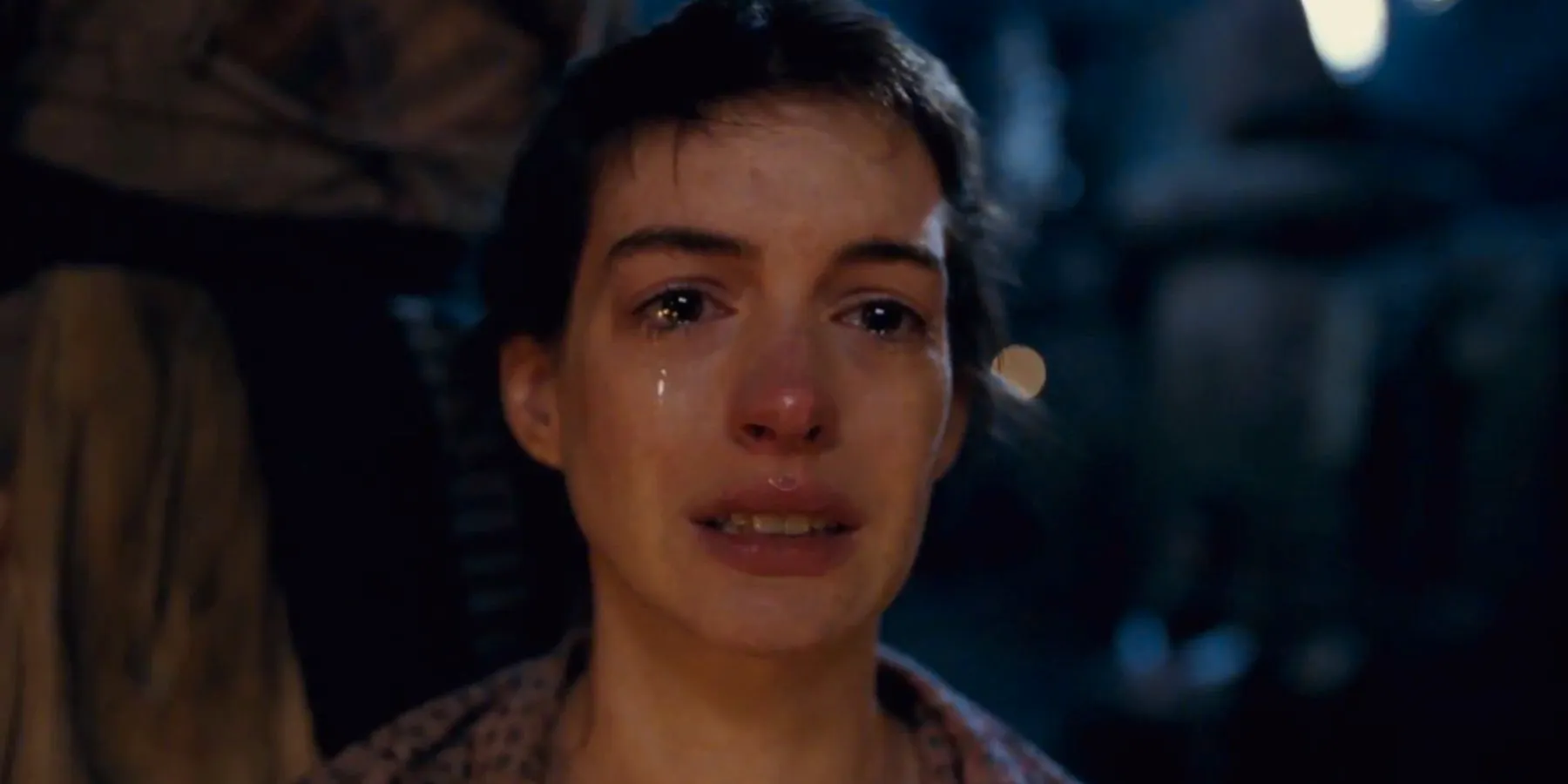 Anne Hathaway crying in Les Miserables Image