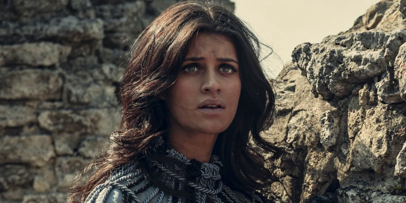 Anya Cholatra as Yennefer of Vengerberg looks shocked in a scene from The Witcher Image