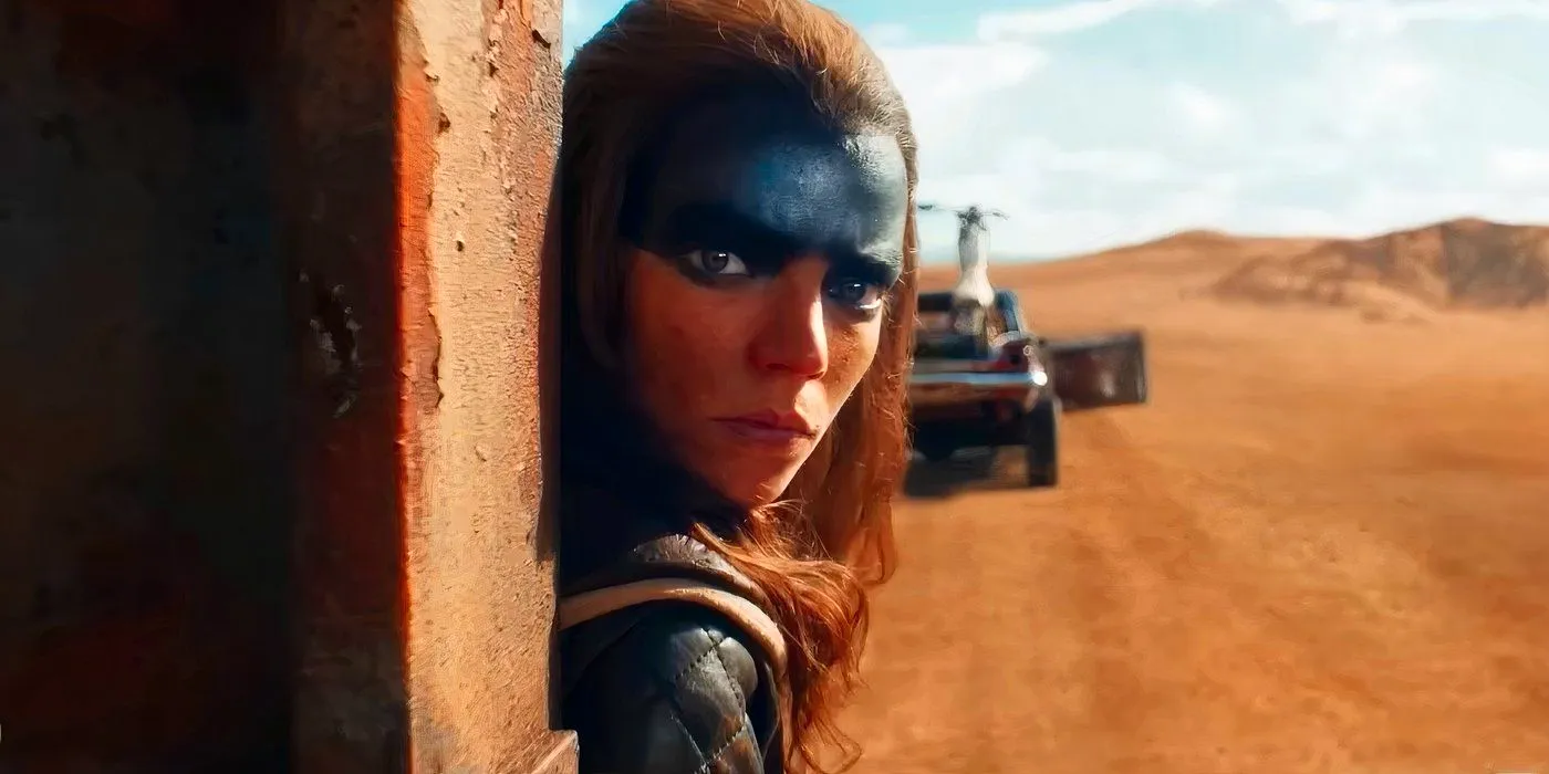 Anya Taylor-Joy as Furiosa Peeking Around a Corner in Furiosa A Mad Max Saga Image