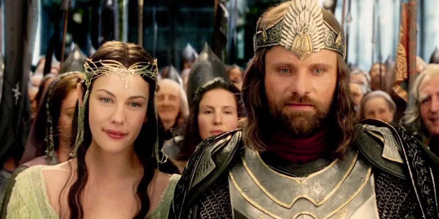 Aragorn and Arwen being wed at the end of Lord of the Rings: The Return of the King. Image