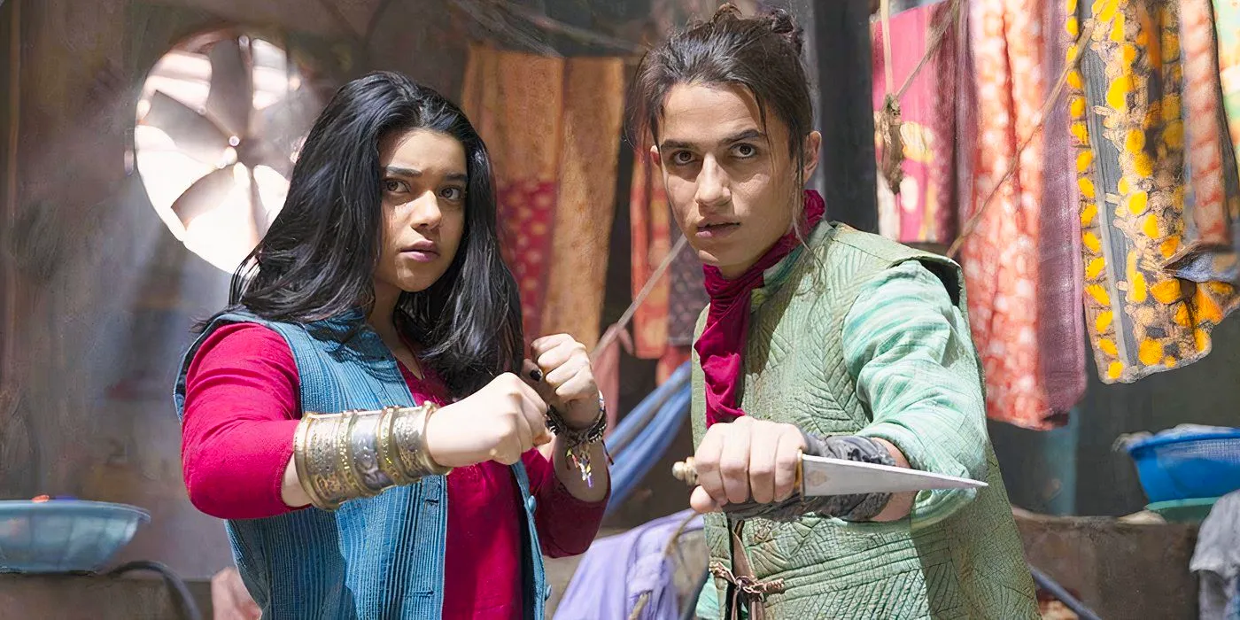 Aramis Knight and Iman Vellani In Ms Marvel Image