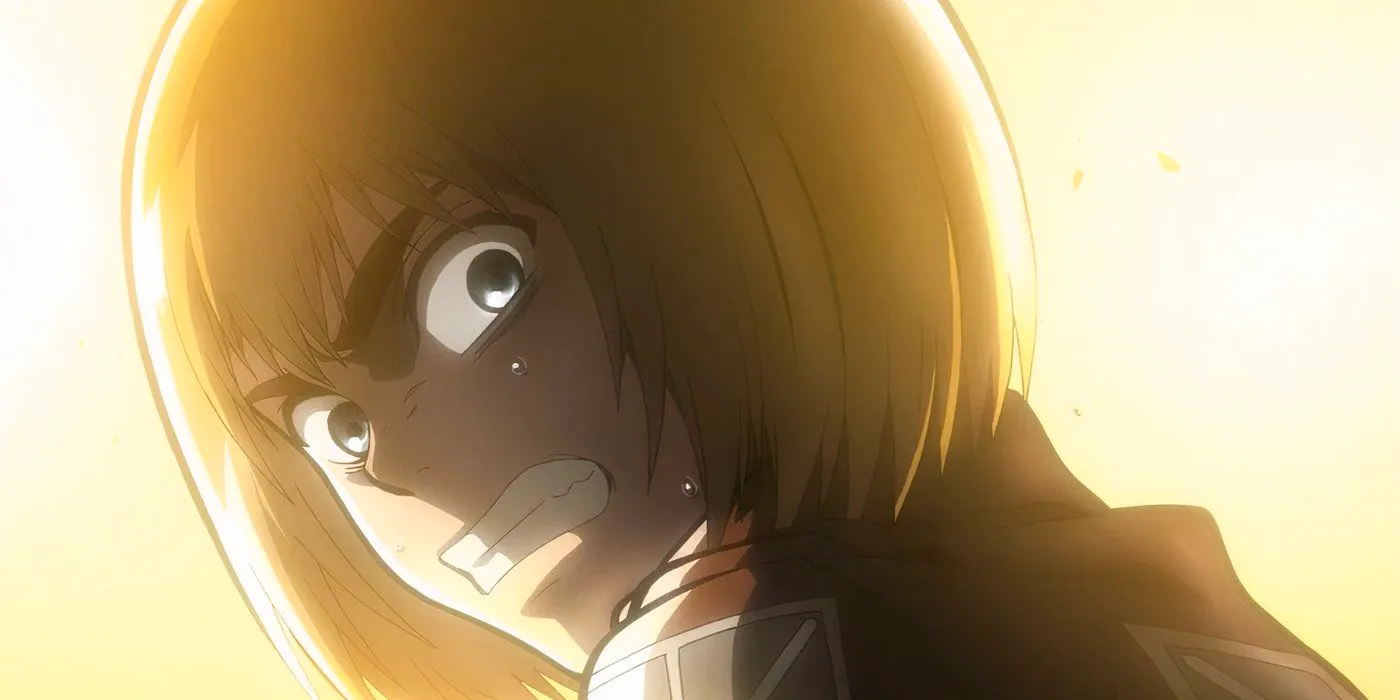 Armin Arlert delivers speech to protect Eren and Mikasa Attack on Titan Image