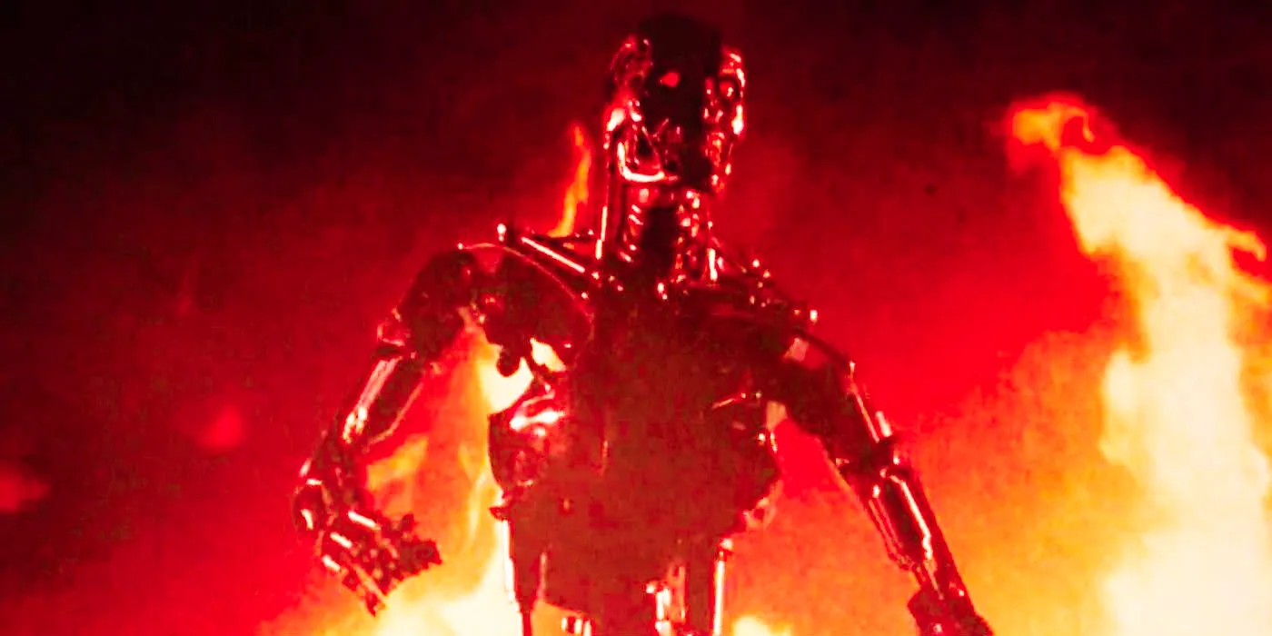  Arnold Schwarzenegger as T-800 Rises Out of Flames in The Terminator Image