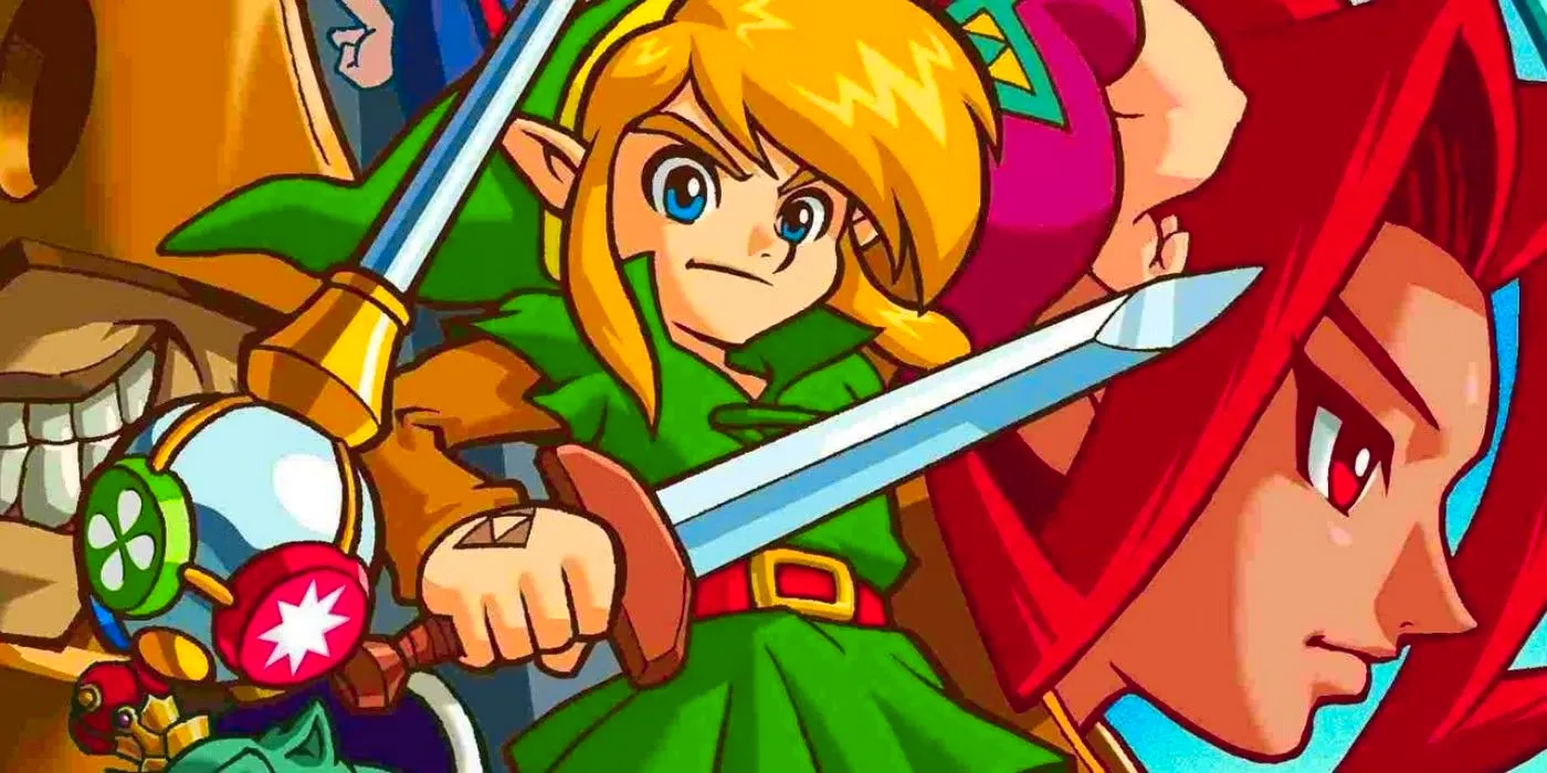 Art for The Legend of Zelda Oracle games showing Link with a sword. Image