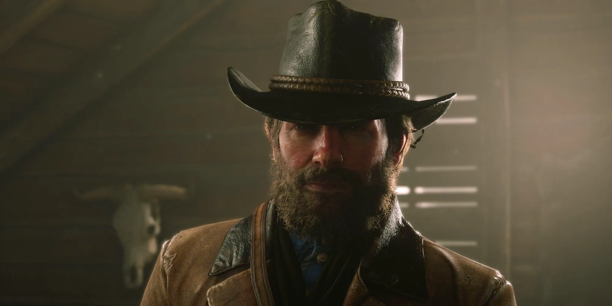 Arthur Morgan looking serious in Red Dead Redemption. Image