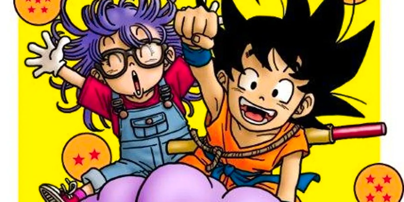 Artwork by Toriyama of two of his most popular characters, Goku and Arale. Image