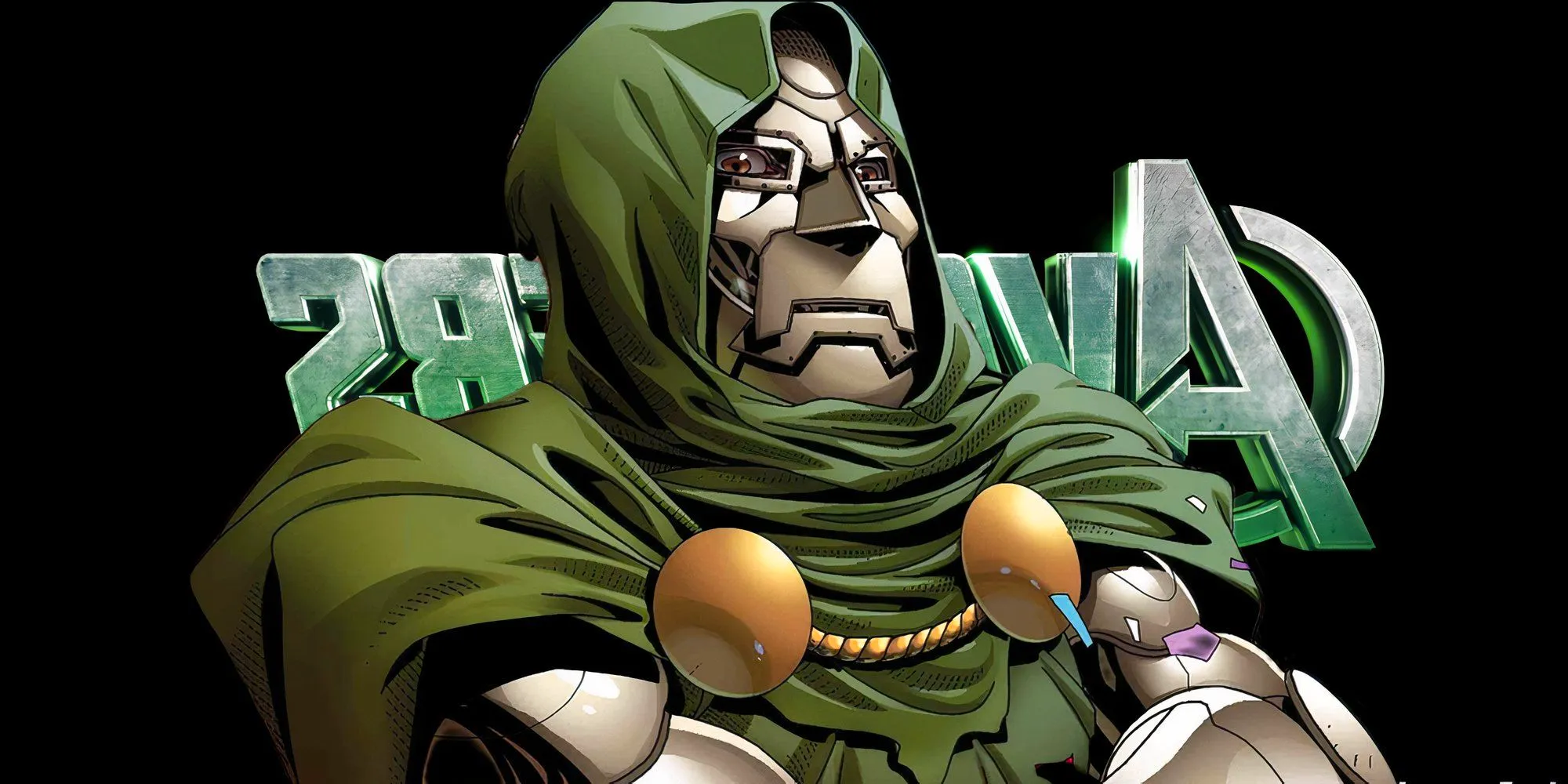 Artwork of Doom from Marvel Comics over the title card for Avengers: Doomsday (2026) Image